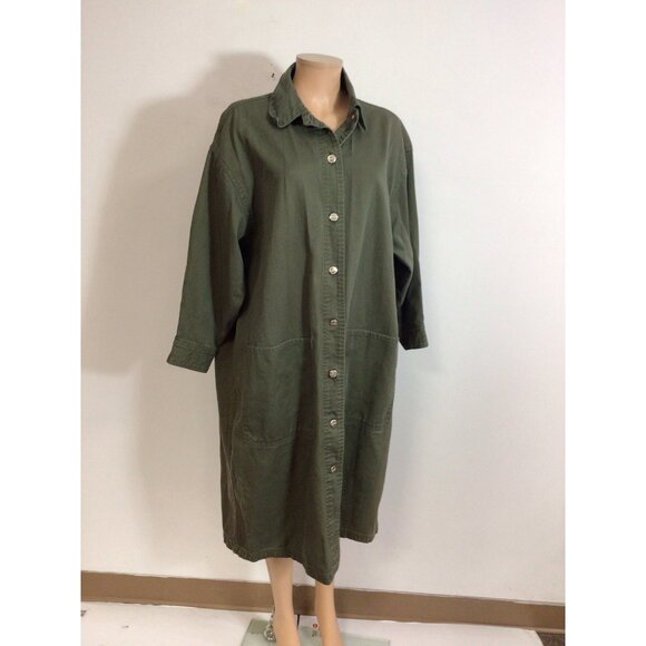 Vintage Denim Maxi Jean Dress Western Boho Womens 1X - Picture 3 of 8